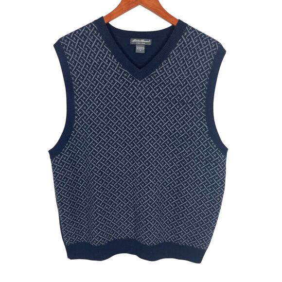 Eddie Bauer 100% Merino Wool Sweater Vest Academia Classic Men's Size Medium - Picture 1 of 7
